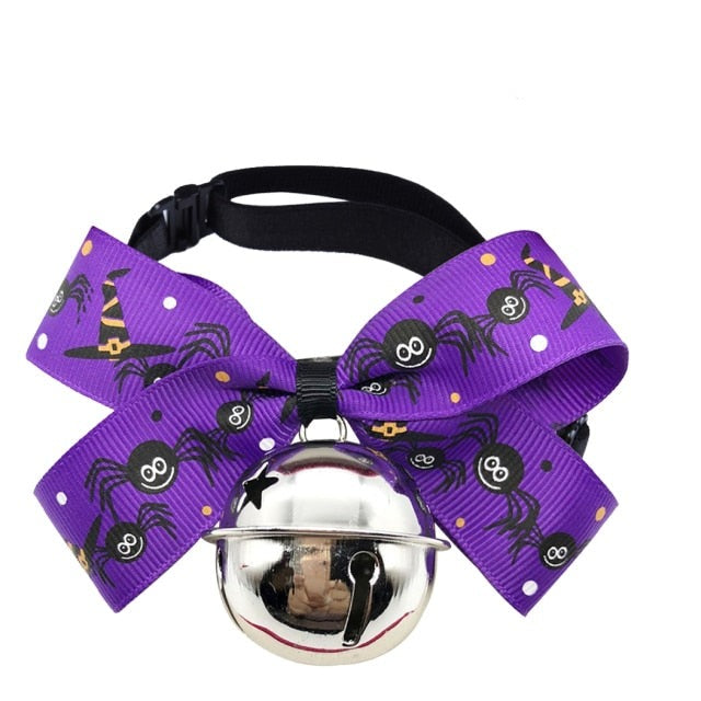 Halloween Collar With Bell For Cats-Paw Print Pad
