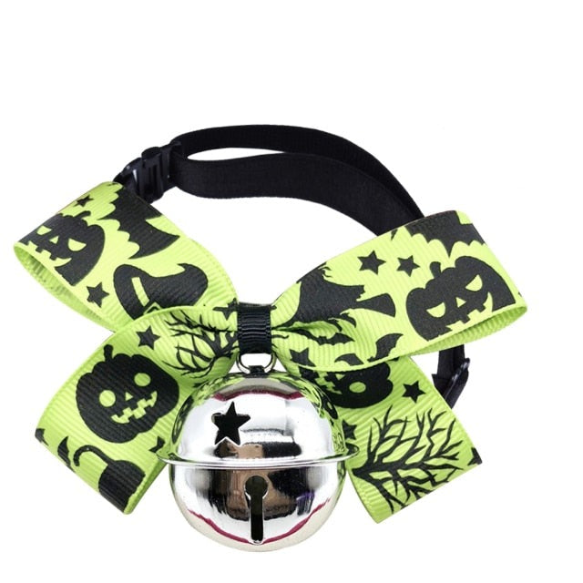 Halloween Collar With Bell For Cats-Paw Print Pad