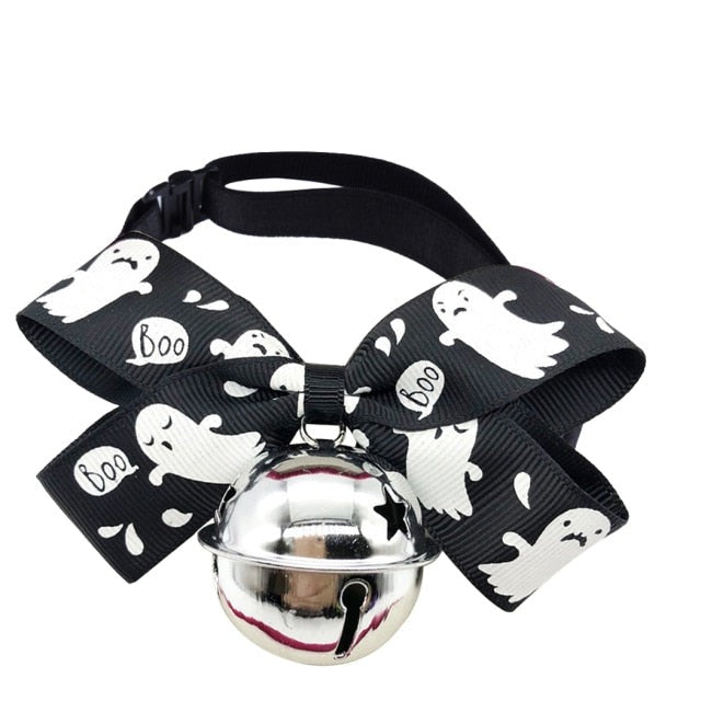 Halloween Collar With Bell For Cats-Paw Print Pad