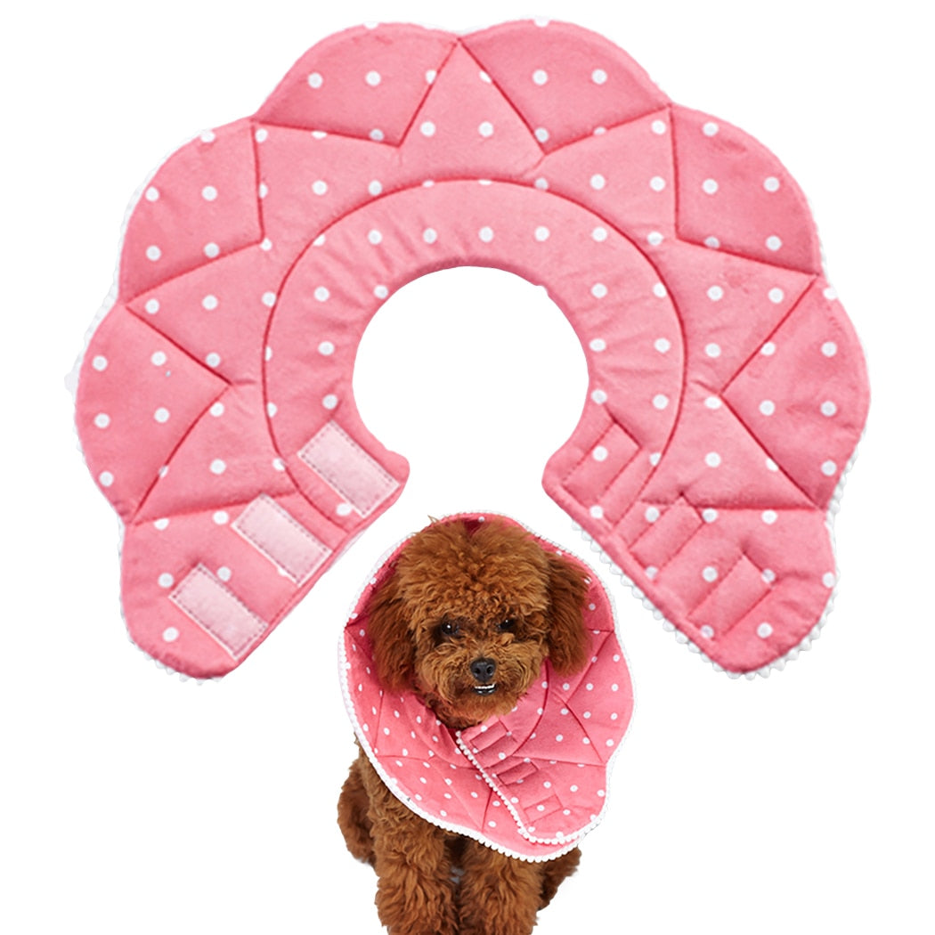 Cute Flower Shape Recovery Collars For Dogs-Paw Print Pad