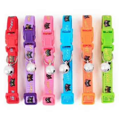 2pcs Adjustable Cat Collar With Bell For Cats-Paw Print Pad