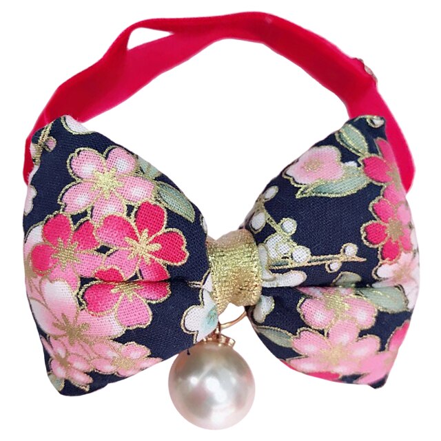 Fashionable Cat Collar Bowtie-Paw Print Pad