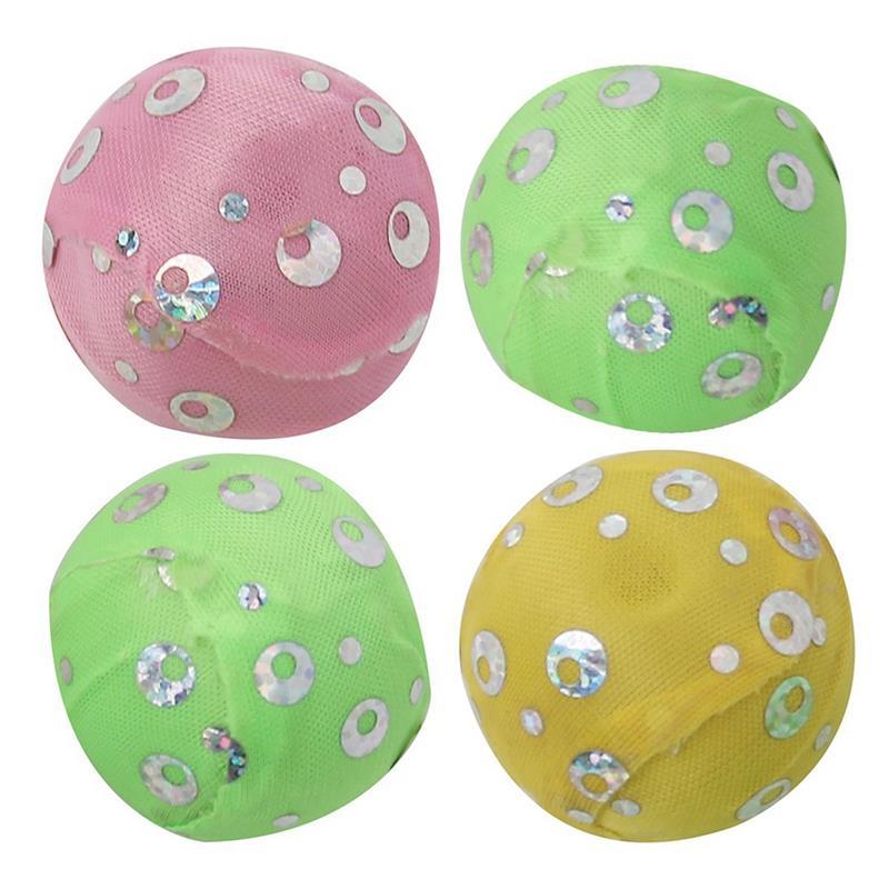 4Pcs Cat Sequin Ball Toys-Paw Print Pad