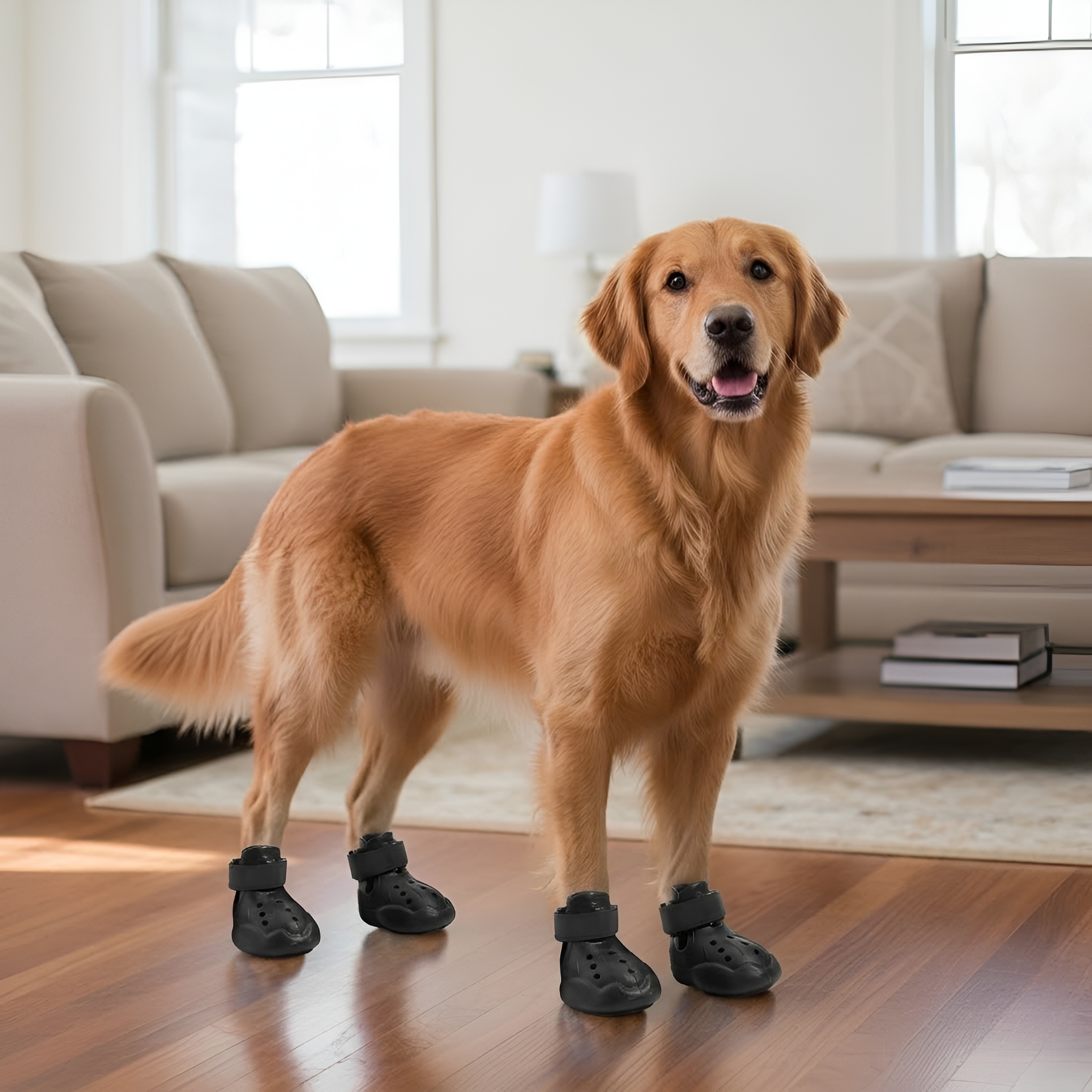 Pack Of 4 Dog Shoes With Adjustable Strap