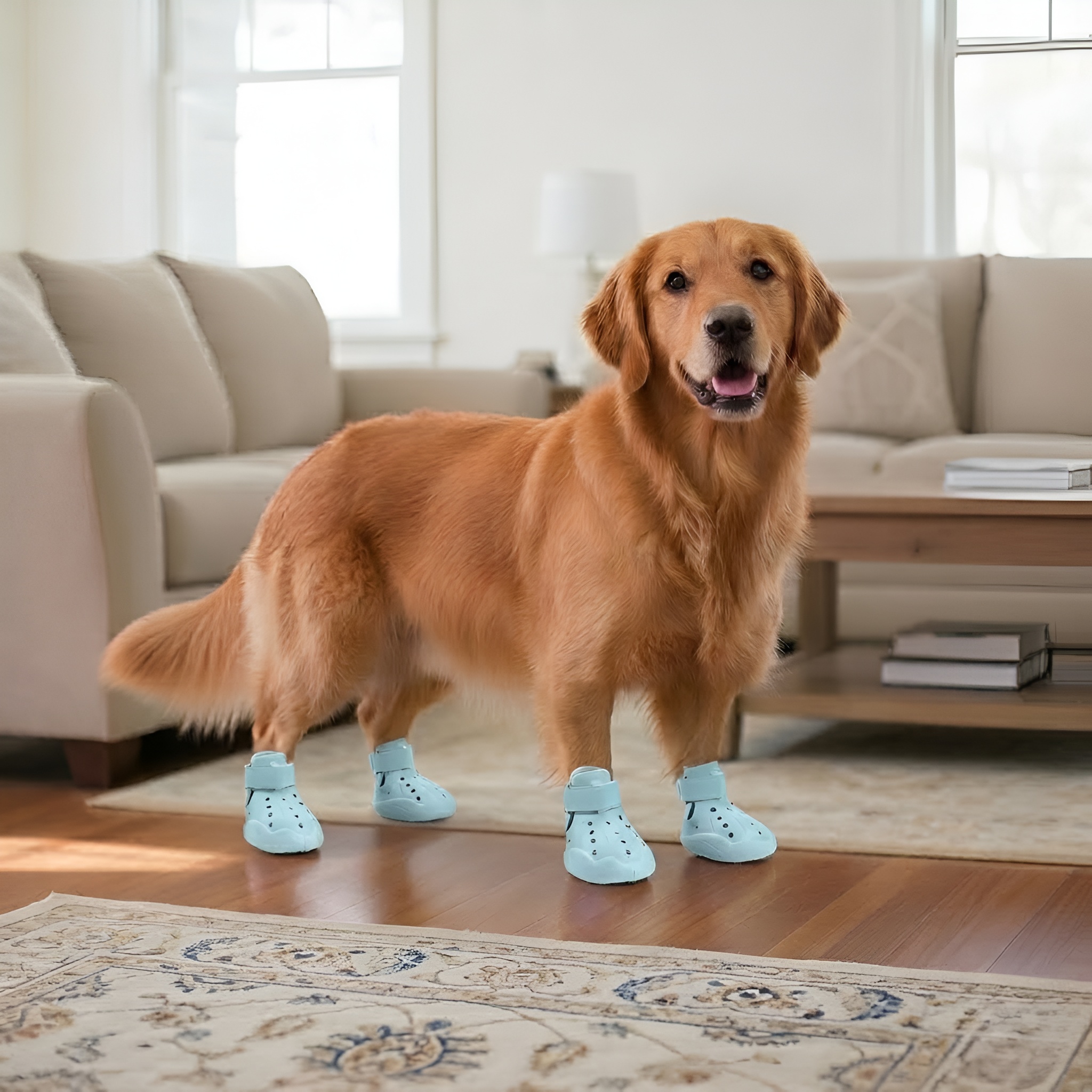 Pack Of 4 Dog Shoes With Adjustable Strap