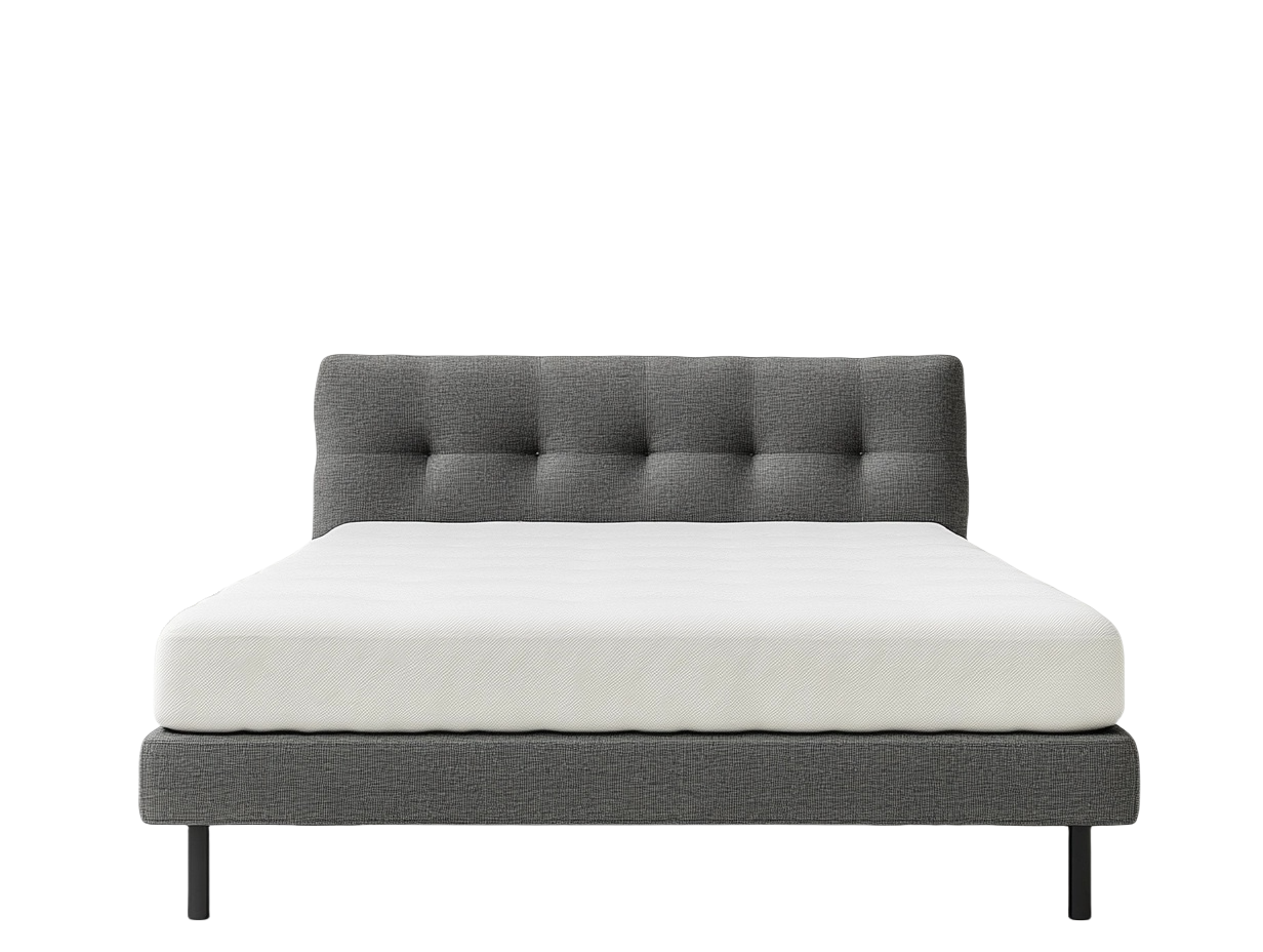 Modernes Polsterbett mit Stoffbezug und Metallfüßen für Schlafzimmer, Grau 180×200 cm