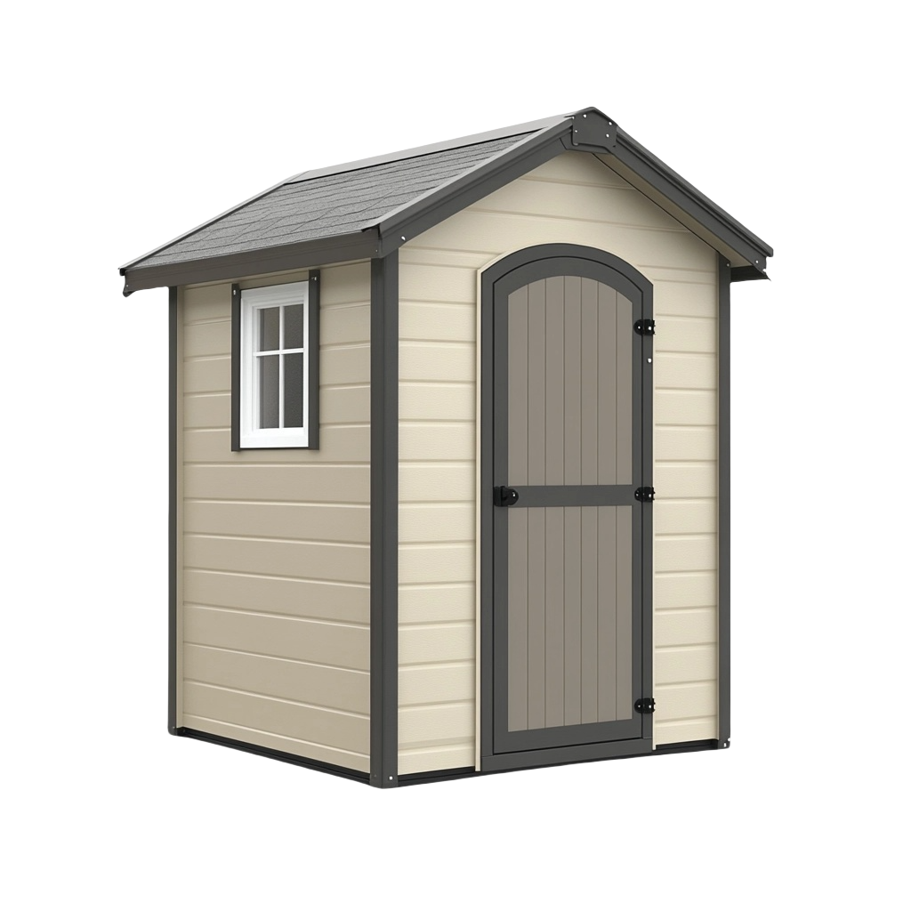Kompaktes Gartenhaus mit Fenster und Einzeltür für Geräteaufbewahrung 139×118×216 cm wetterfest
