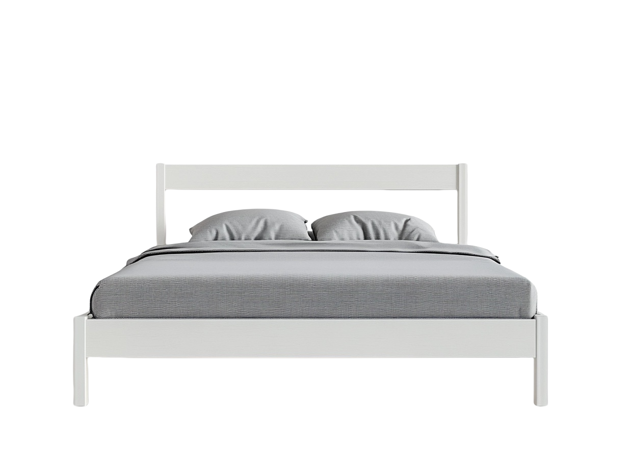 Modernes Doppelbett aus Massivholz für Schlafzimmer 180x200 cm, inkl. 2 Kissen & 1 Bettdecke
