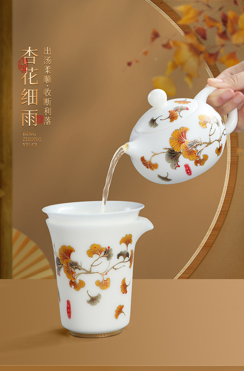 Chinese Traditional Kungfu Tea Brewing Utensile with Overglaze Painting 