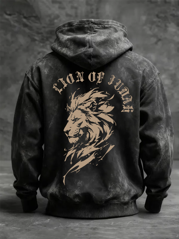 Lion Of Judah Jesus God Christian Washed Hoodie