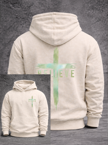 Believe Jesus God Christian Washed Hoodie