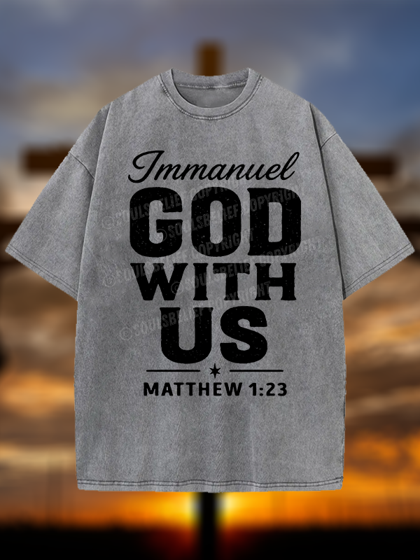 Immanuel – God With Us Christian Washed T-Shirt