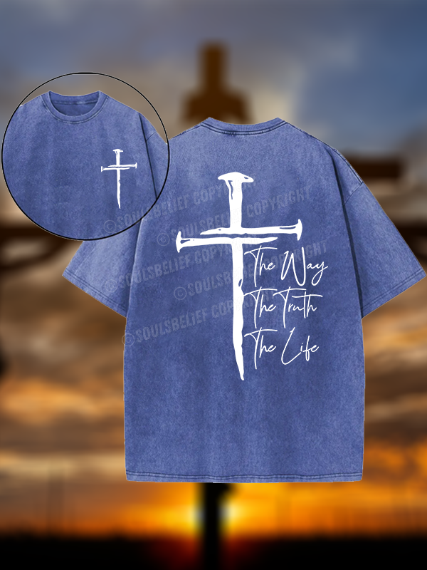 Jesus The Way The Truth The Life Jesus God Christian Washed T-Shirt