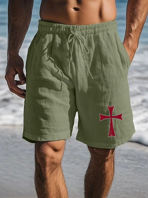 Knights Templar Crusader Cross Christian Beach Shorts
