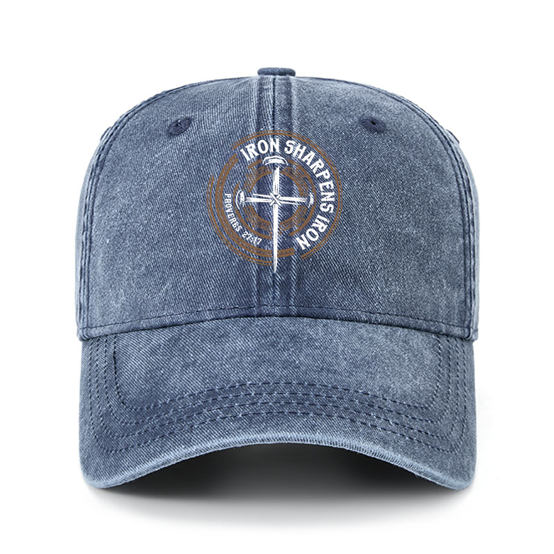 Heritage Washed Cap - Iron Sharpens Iron - Proverbs 27:17