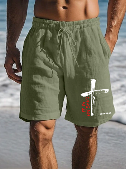 Men's It Is Finished Christian Beach Shorts