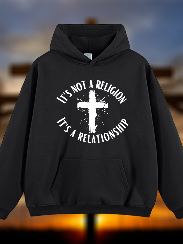 It's Not A Religion It's A Relationship Jesus God Christian Plush Fleece-Lined Hoodie