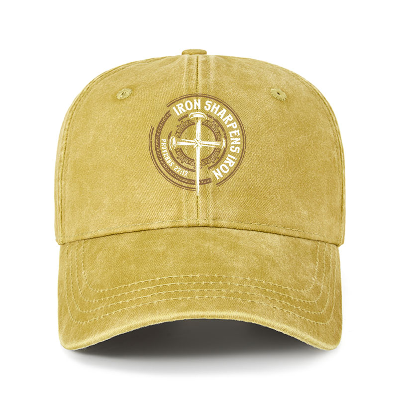 Heritage Washed Cap - Iron Sharpens Iron - Proverbs 27:17