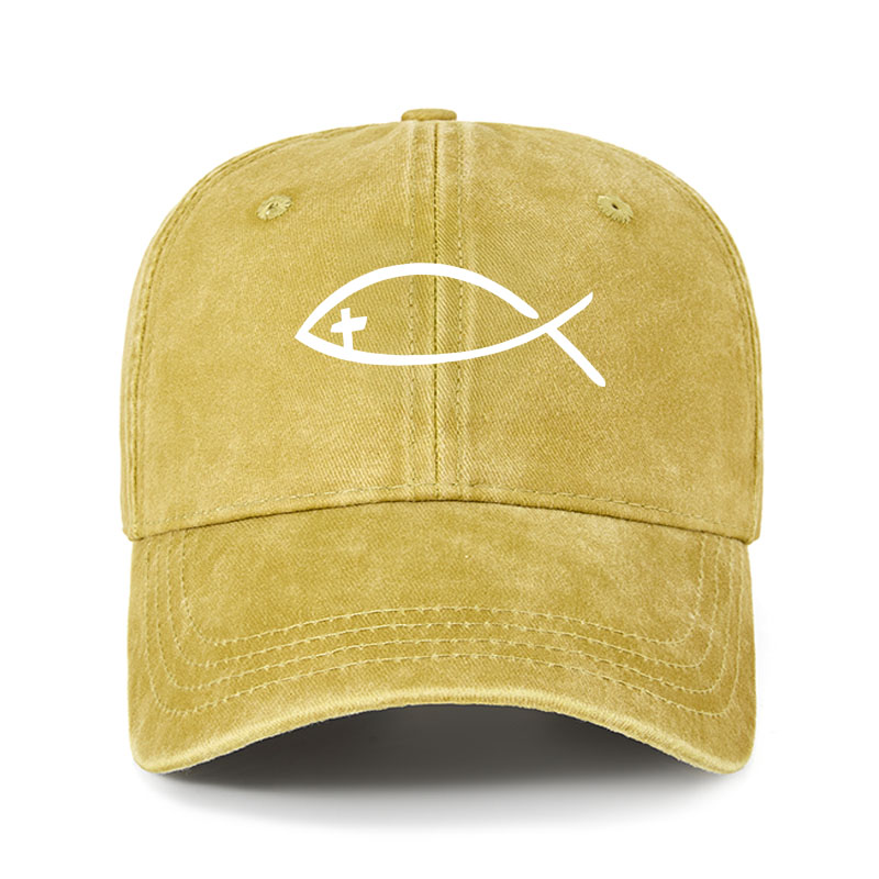 Heritage Washed Cap - Jesus Fish Christ 