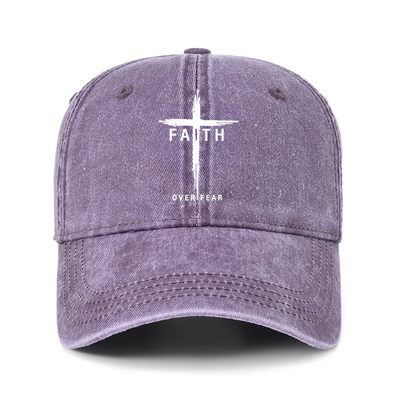 Heritage Washed Cap - Faith Over Fear Cross