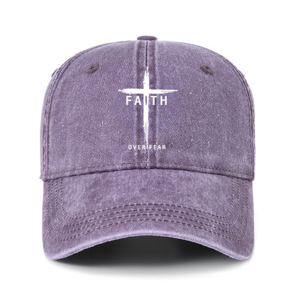 Heritage Washed Cap - Faith Over Fear Cross