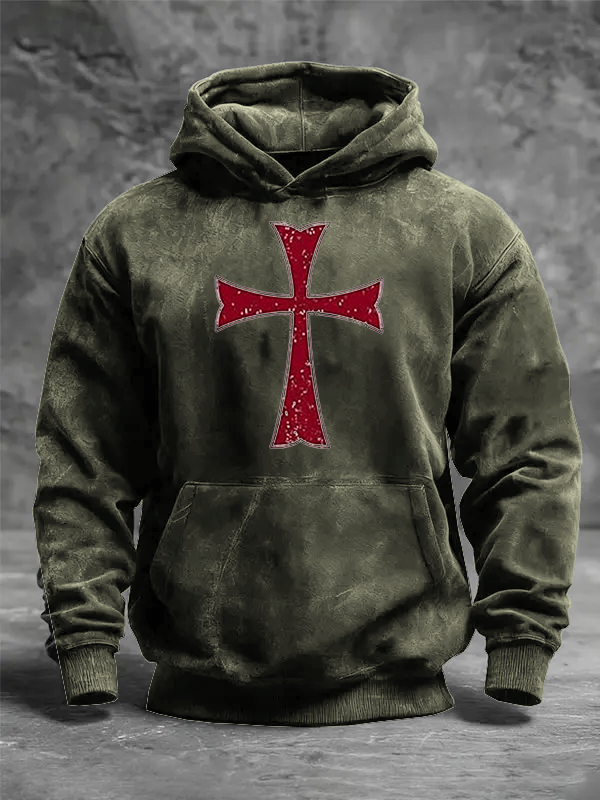 Knights Templar Crusader Cross Jesus God Christian Washed Hoodie
