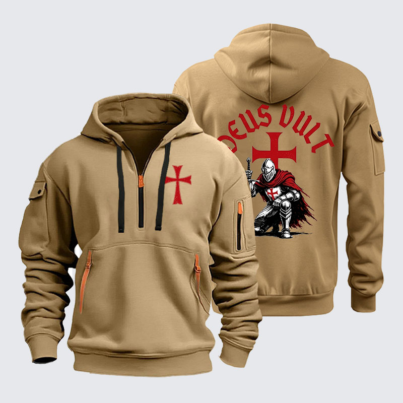 Zipper Hoodies -  Templar Knight Crusader Deus Vult