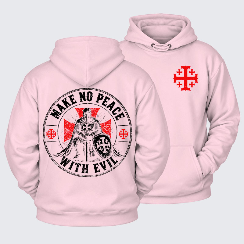 Plush Fleece-Lined Hoodie - Make No Peace With Evil