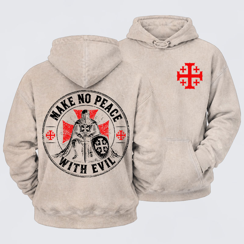 Washed Hoodie - Make No Peace With Evil