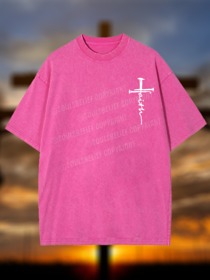 Cross Jesus God Christian Washed T-Shirt