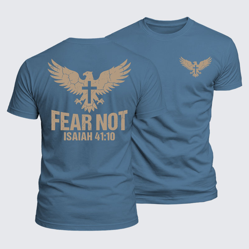 Fear Not Isaiah 41:10 Jesus God Christian  – Luxe Mercerized Interlock Cotton Tee