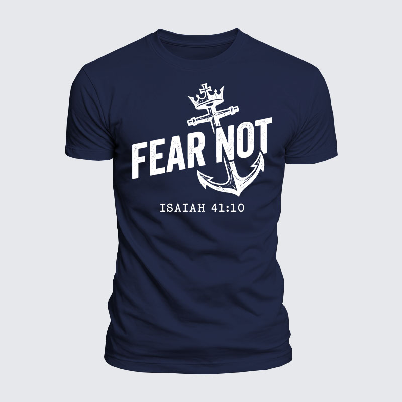 Fear Not Isaiah 41:10 Jesus God Christian  – Luxe Mercerized Interlock Cotton Tee