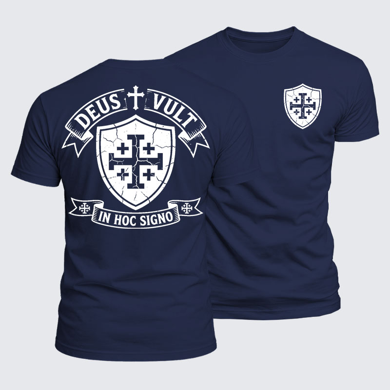 Deus Vult Jesus God Christian  – Luxe Mercerized Interlock Cotton Tee