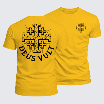 Deus Vult Jesus God Christian  – Luxe Mercerized Interlock Cotton Tee