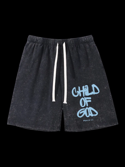 Child Of God  Jesus God Christian Washed Shorts