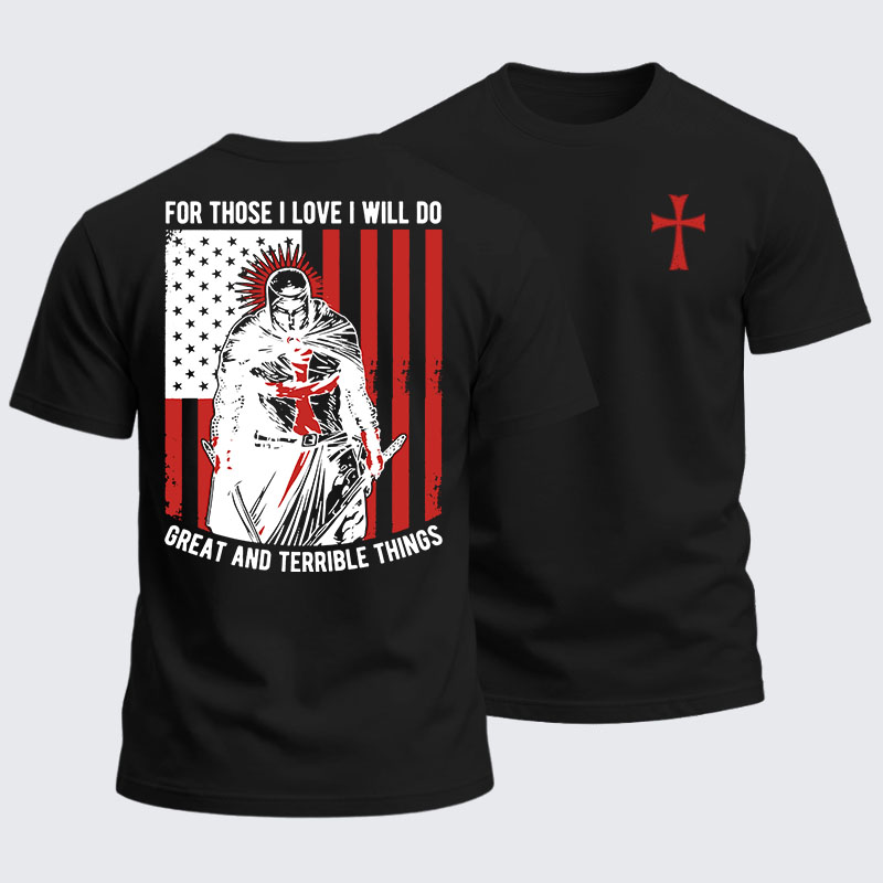 Heavyweight Cotton Tee -  Knights Templar Crusader