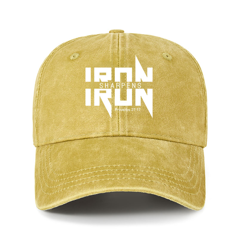 Heritage Washed Cap - Iron Sharpens Iron - Proverbs 27:17
