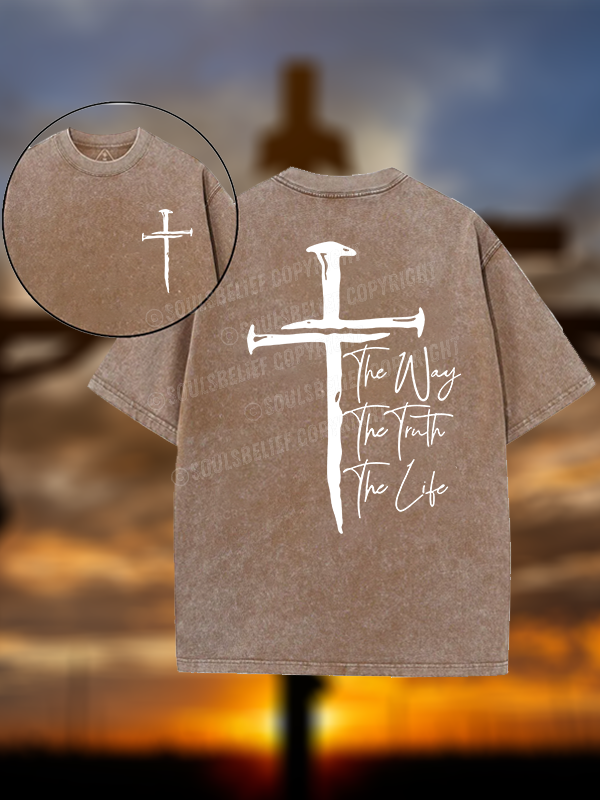 Jesus The Way The Truth The Life Jesus God Christian Washed T-Shirt