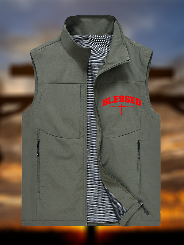 Blessed Cross Jesus God Christian Outdoor Quick-dry Vest