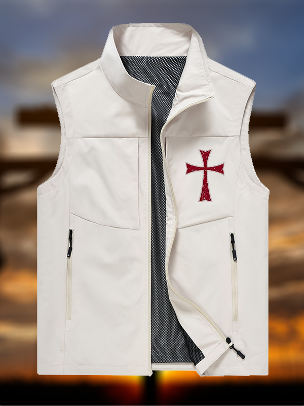 Knights Templar Crusader Cross Jesus God Christian Outdoor Quick-dry Vest
