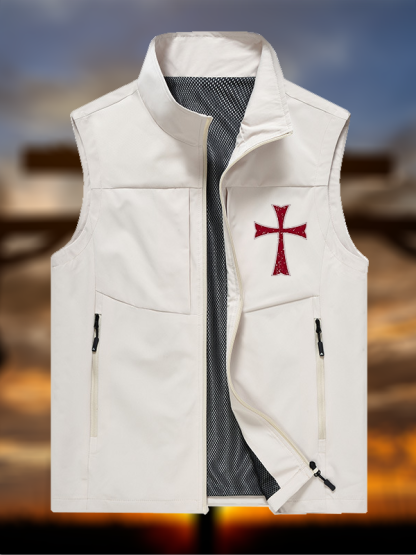 Knights Templar Crusader Cross Jesus God Christian Outdoor Quick-dry Vest