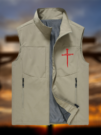Red Cross Jesus God Christian Outdoor Quick-dry Vest