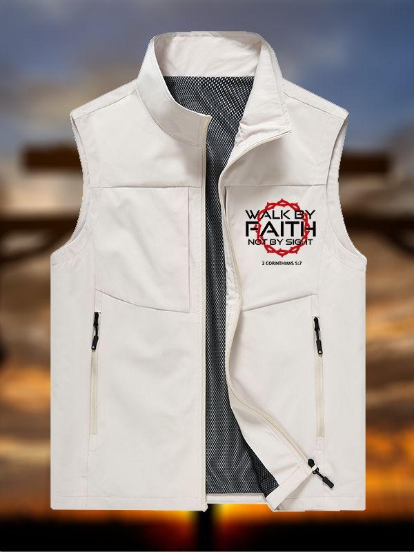 Walk By Faith Not By Sight 2 Corinthians 5:7 Jesus God Christian Outdoor Quick-dry Vest