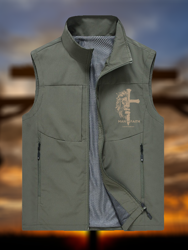 Man of Faith Jesus God Christian Outdoor Quick-dry Vest