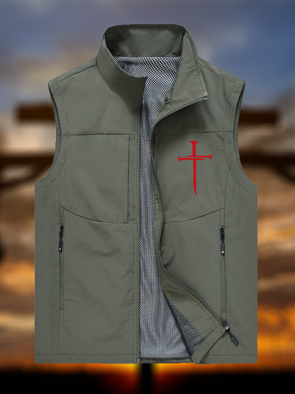 Red Cross Jesus God Christian Outdoor Quick-dry Vest
