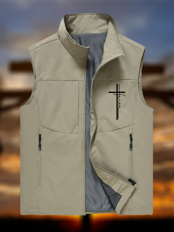 Faith Cross Jesus God Christian Outdoor Quick-dry Vest