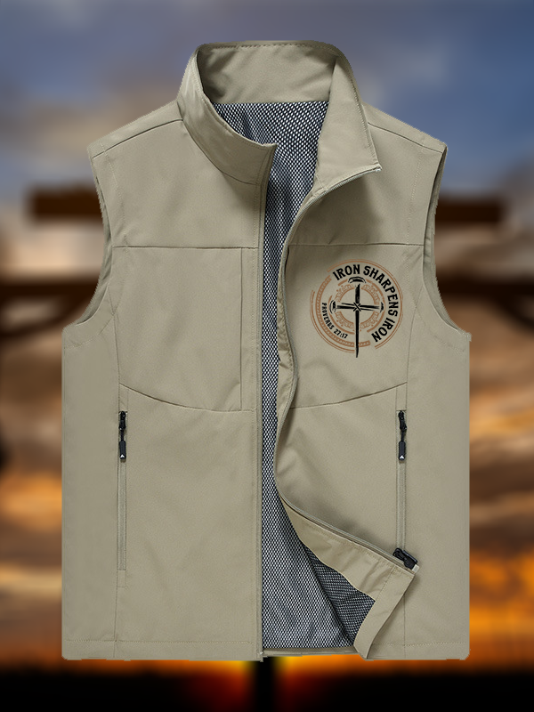 Iron Sharpens Iron - Proverbs 27:17 Jesus God Christian Outdoor Quick-dry Vest