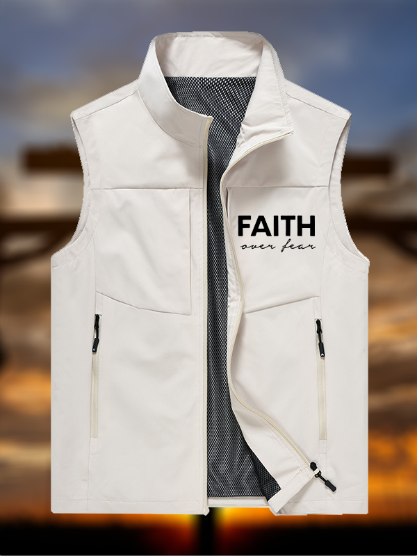 Faith over Fear Jesus God Christian Outdoor Quick-dry Vest
