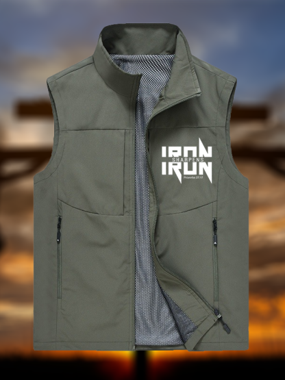 IRON SHARPENS IRON Proverbs 27:17 Jesus God Christian Outdoor Quick-dry Vest