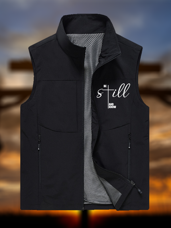 Be Still And Know Cross Jesus God Christian Outdoor Quick-dry Vest